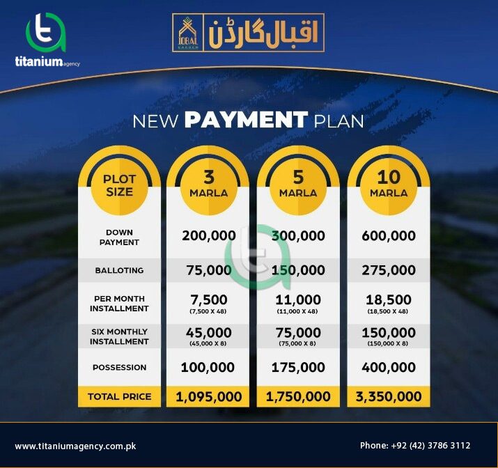 Iqbal Garden Lahore New Payment Plan 2021
