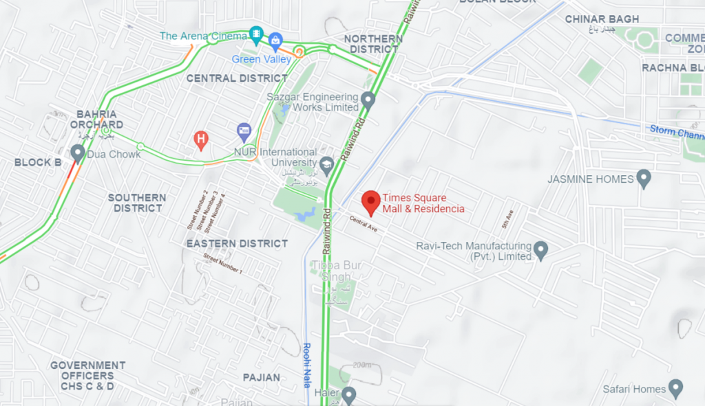Times Square Mall & Residencia Location