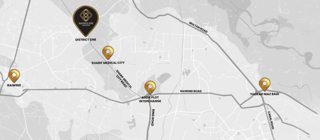 District One Lahore Location