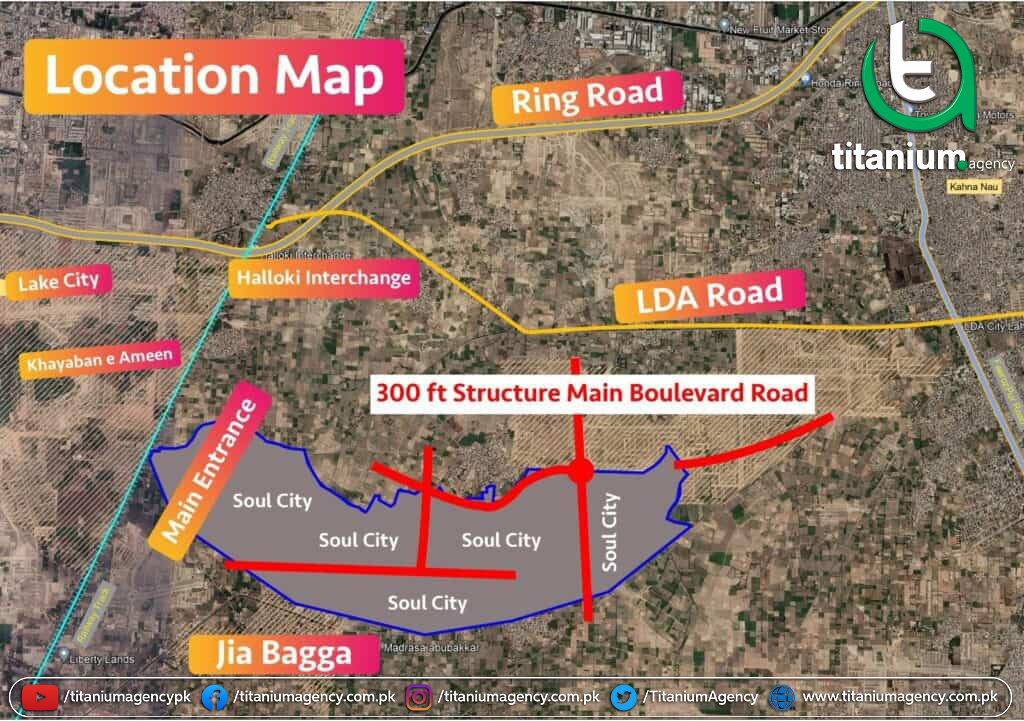Soul City Lahore Map