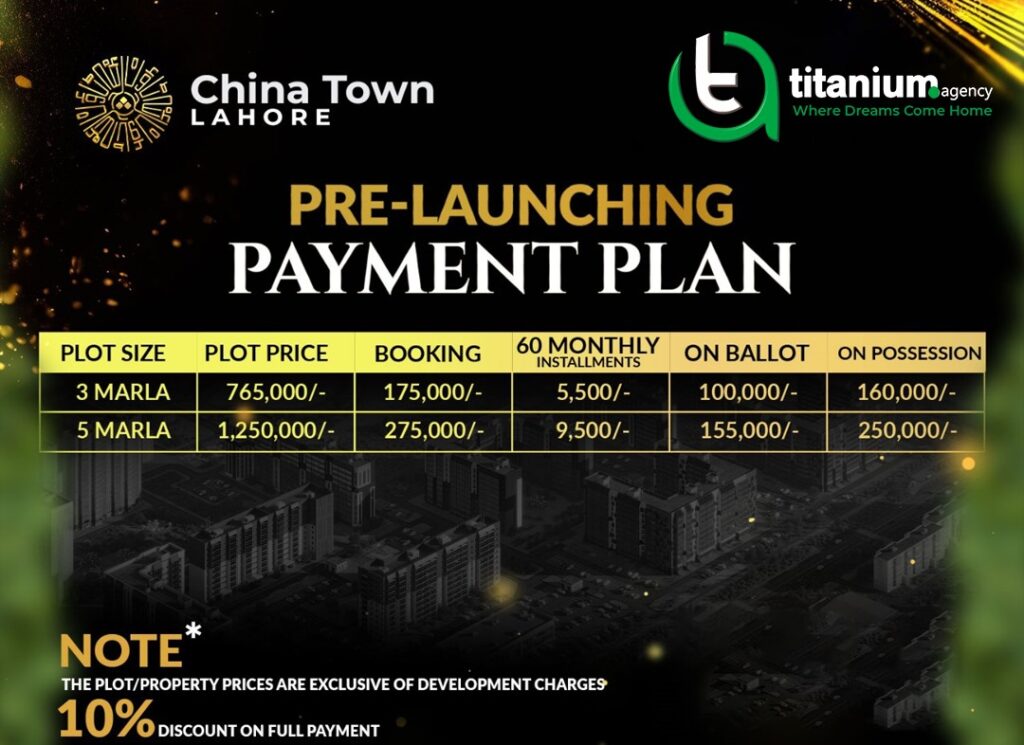 China Town Payment Plan
